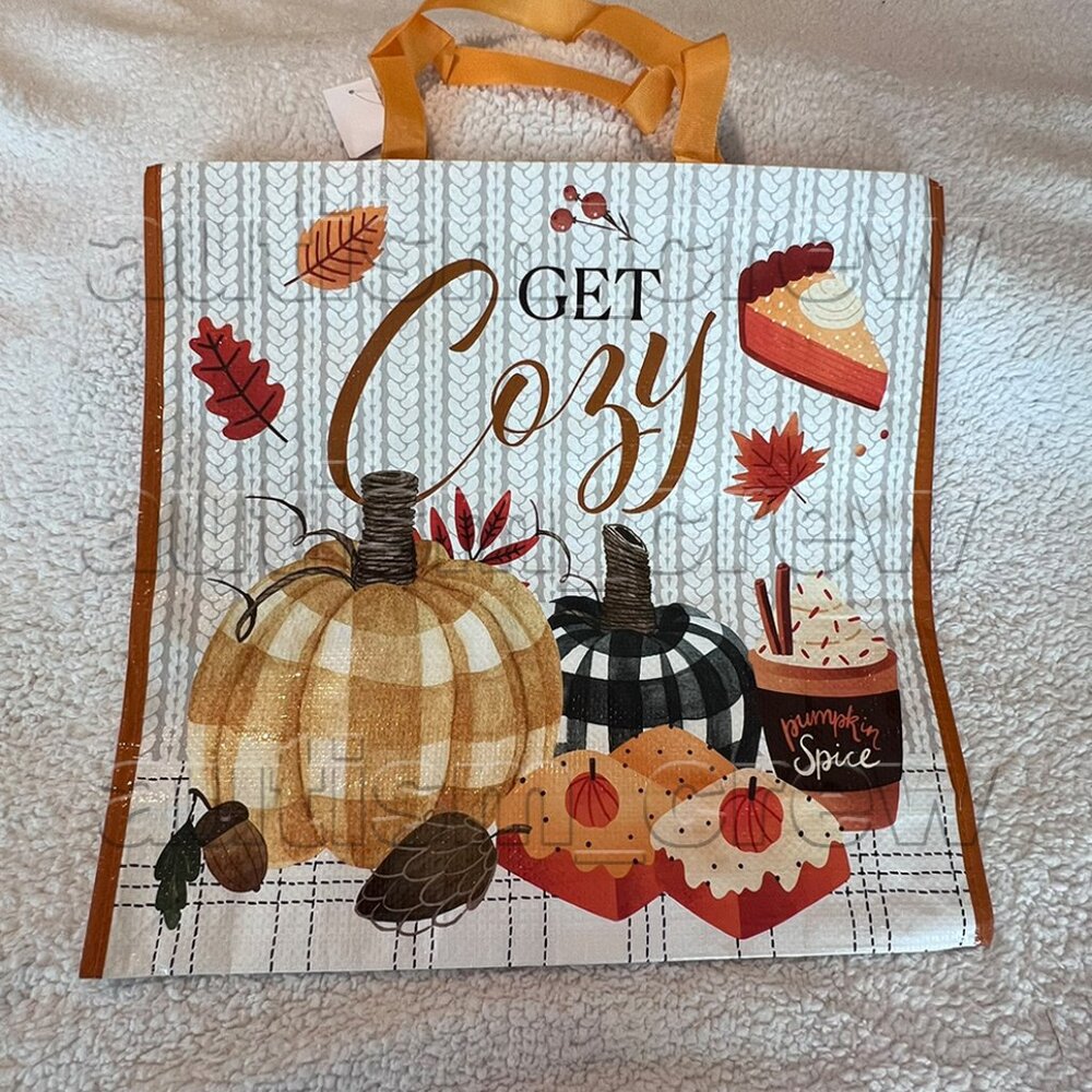3/$12 💥🆕 Get Cozy Fall Season Themed Reusable Tote Bag | 19x19x6" | 6700
